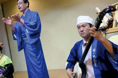 Japanese musical instroments live show at the Sushi restaurant
